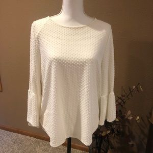 White polka dot dress shirt